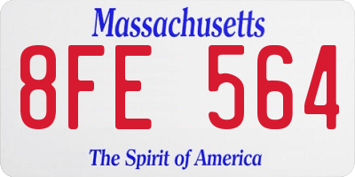 MA license plate 8FE564