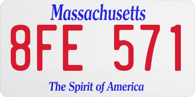 MA license plate 8FE571