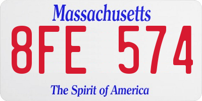 MA license plate 8FE574