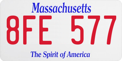 MA license plate 8FE577