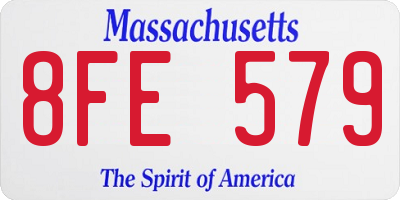 MA license plate 8FE579