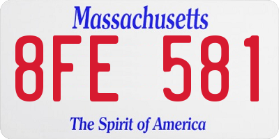 MA license plate 8FE581