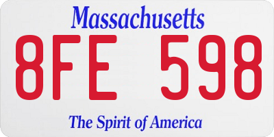 MA license plate 8FE598