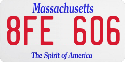 MA license plate 8FE606