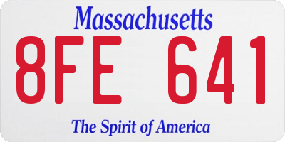 MA license plate 8FE641