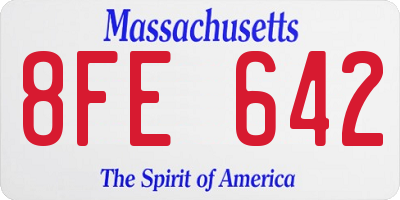 MA license plate 8FE642