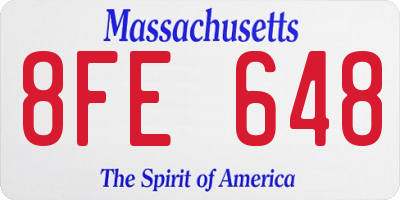 MA license plate 8FE648