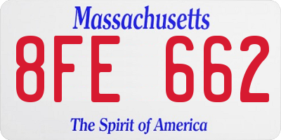MA license plate 8FE662