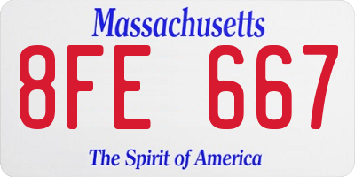 MA license plate 8FE667