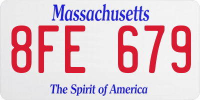 MA license plate 8FE679