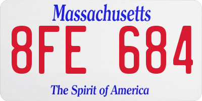 MA license plate 8FE684
