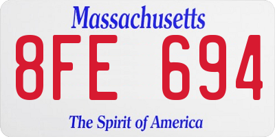 MA license plate 8FE694