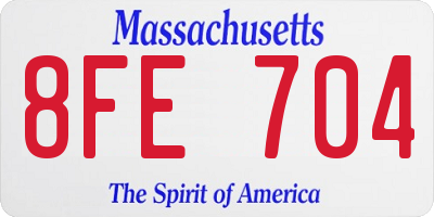 MA license plate 8FE704