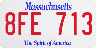 MA license plate 8FE713