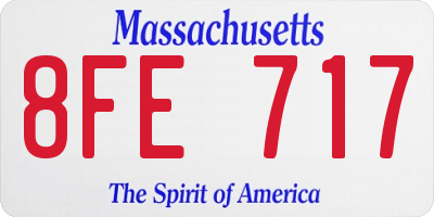 MA license plate 8FE717