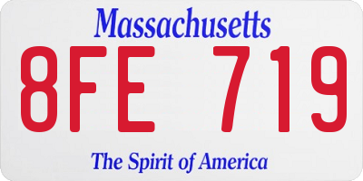 MA license plate 8FE719