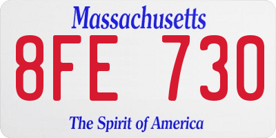 MA license plate 8FE730