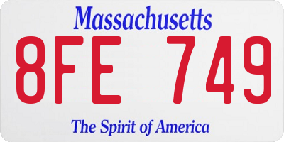 MA license plate 8FE749
