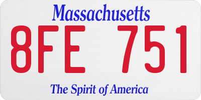MA license plate 8FE751
