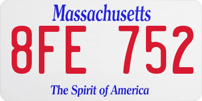 MA license plate 8FE752