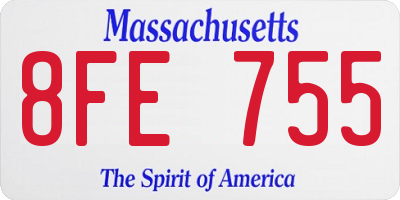 MA license plate 8FE755