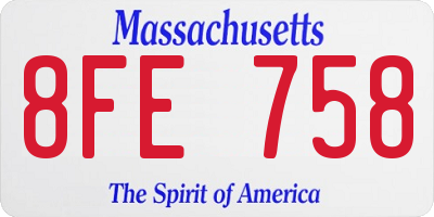 MA license plate 8FE758