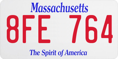 MA license plate 8FE764
