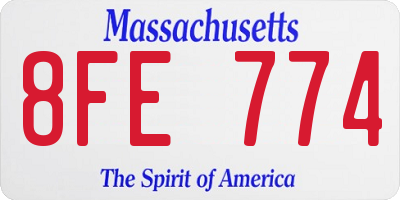 MA license plate 8FE774