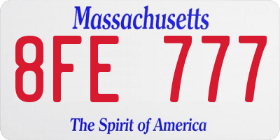 MA license plate 8FE777