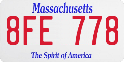MA license plate 8FE778