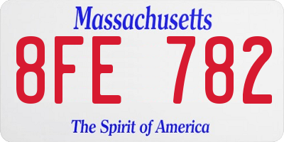MA license plate 8FE782