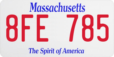 MA license plate 8FE785