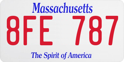 MA license plate 8FE787