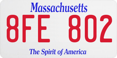MA license plate 8FE802