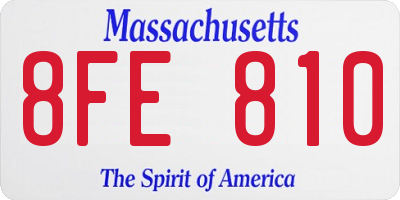 MA license plate 8FE810