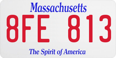 MA license plate 8FE813