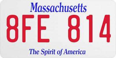 MA license plate 8FE814