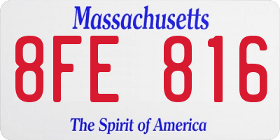 MA license plate 8FE816