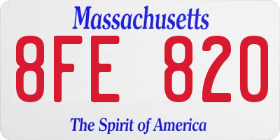 MA license plate 8FE820