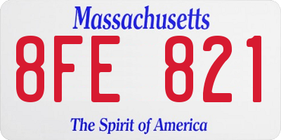 MA license plate 8FE821