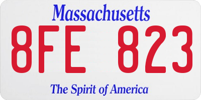 MA license plate 8FE823
