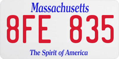 MA license plate 8FE835