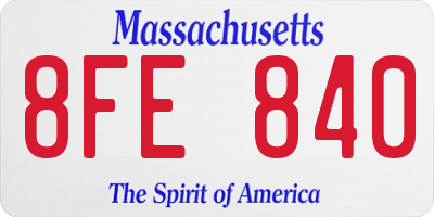 MA license plate 8FE840