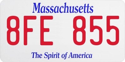 MA license plate 8FE855
