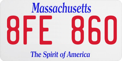 MA license plate 8FE860