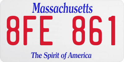 MA license plate 8FE861