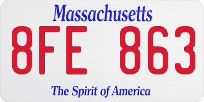 MA license plate 8FE863