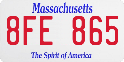 MA license plate 8FE865