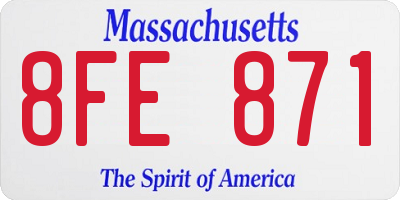MA license plate 8FE871