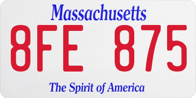 MA license plate 8FE875